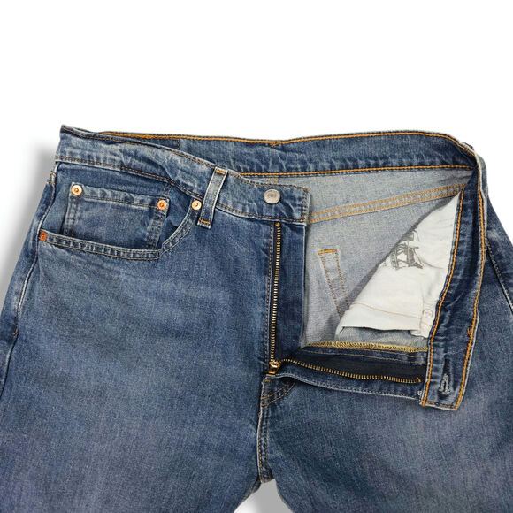 Levi’s 505 Regular Fit Straight Leg Jeans W34 L30 Dark Stonewash Zip Fly  Y2K - Picture 4 of 10